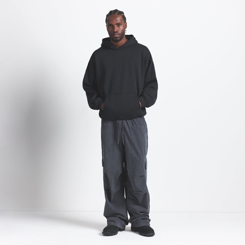 NWT SKIMS $94 fleece lounge men’s relaxed HOODIE• washed onyx • Med